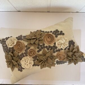 Arhaus Felt Flowers Lumbar Pillow